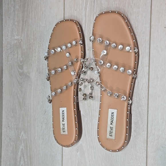 Steve Madden Women Lyna Sandals Flats slide shoes sz 8 - Picture 2 of 9